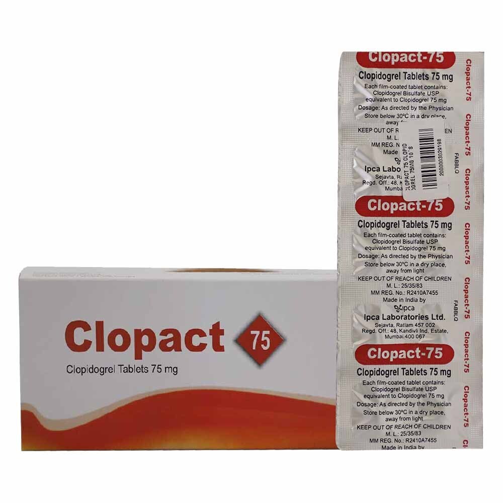 Clopact 75 Clopidogrel 75MG 10Tablets