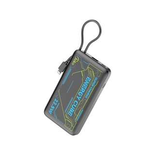 Konfulon J-28 (10000mAh Fast Charging 22.5W Built-in Cable Power Bank) + Lightning Cable White