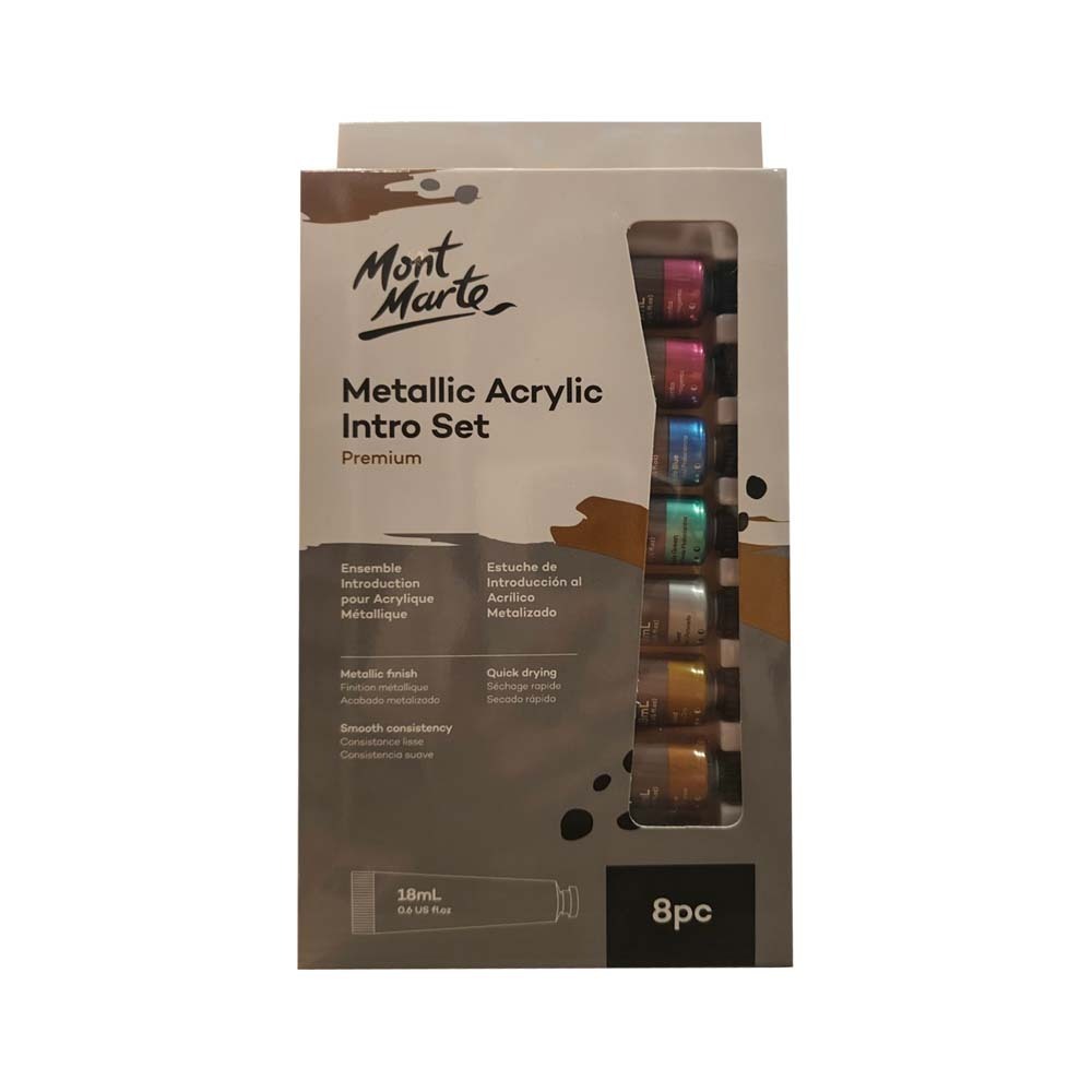 Mont Marte Metallic Acrylic Intro Set 8PCS Pmmt8181