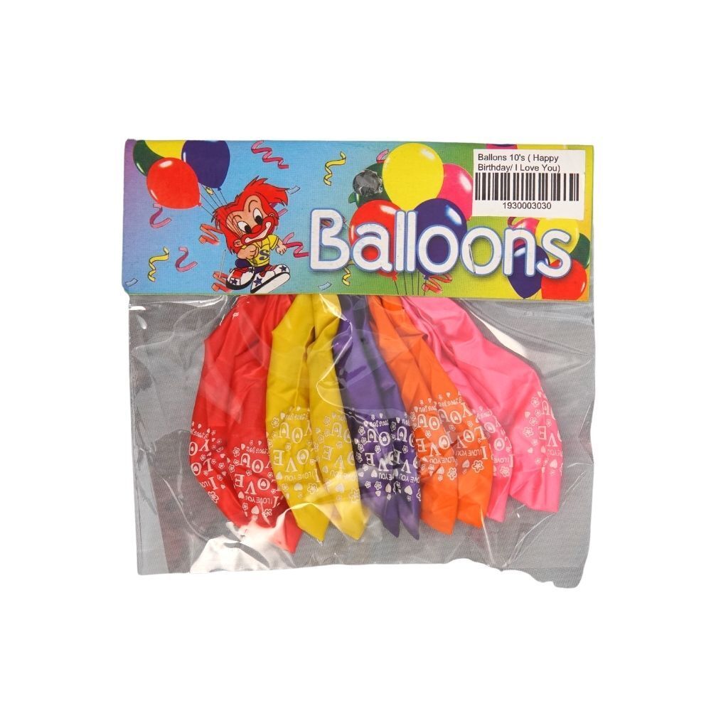 Balloon 10PCS (Happy Birthday/I Love You)