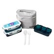 HPL754DG Lock & Lock Lunch Box 3P Set Bag &Amp; Spoon, Fork Set (Gray)