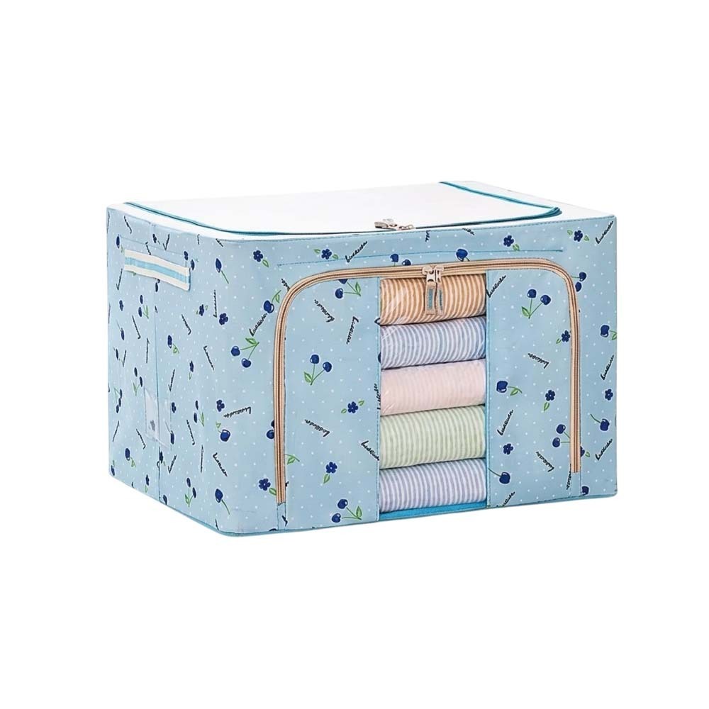 Foldable Clothes Storage Box 100 Large (Light Blue)