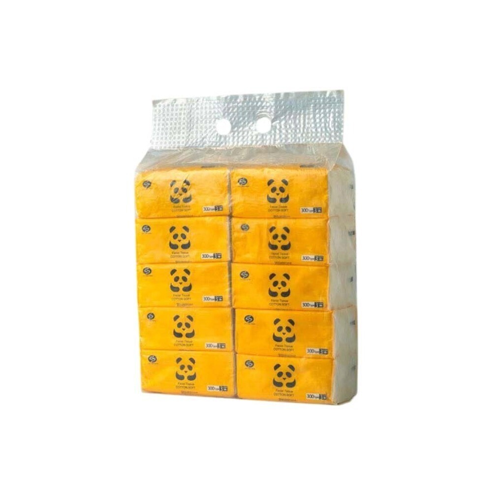 KPT Panda Soft Cotton Facial Tissue 3Ply x 300Sheets 10Pack KPTBPC00024