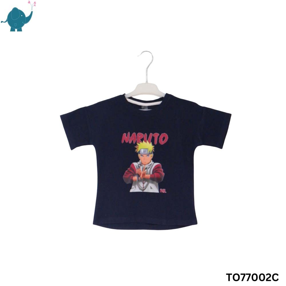 Max & Mia Kid Unisex Sticker T-Shirt TO77002C Dark Blue Small (3/4Years)
