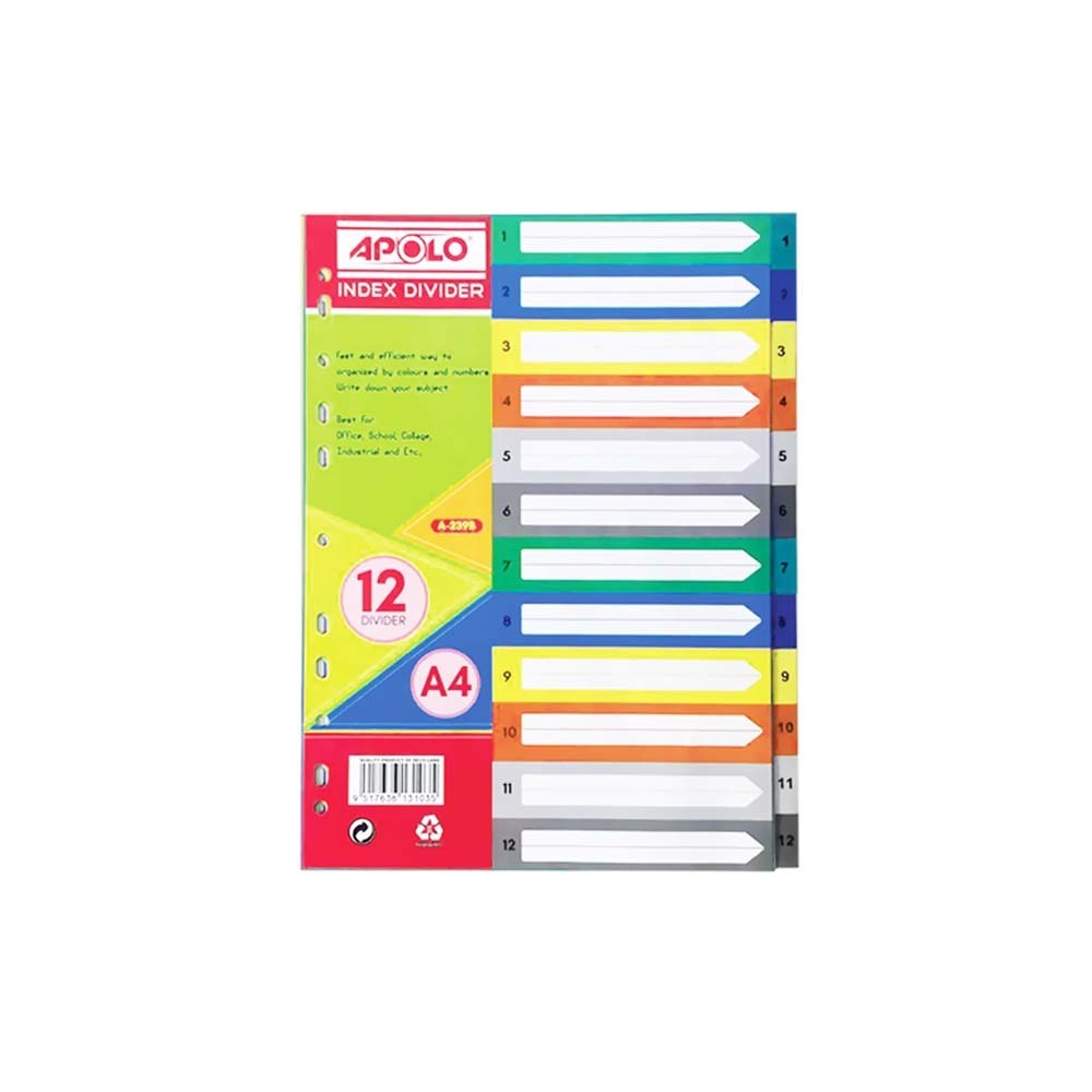 Apolo Index Divider 12 Assorted 9517636131035
