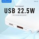 Konfulon A37Q (20000mAh Fast Charging 22.5W Built-in Cable Power Bank) + Lightning Cable Blue