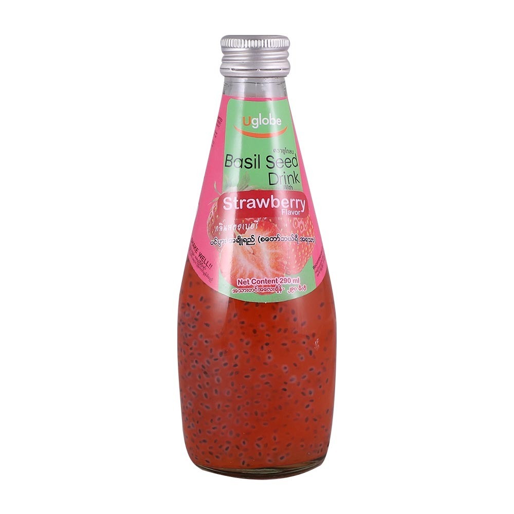 Uglobe Basil Seed Drink Strawberry 290ML