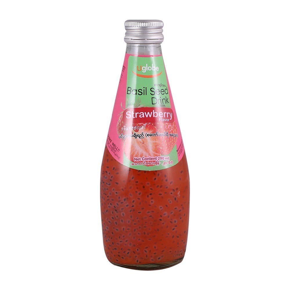 Uglobe Strawberry Flavor Basil Seed Drink 290ML