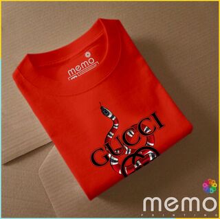 memo ygn GUCCI unisex Printing T-shirt DTF Quality sticker Printing-Yellow (Large)