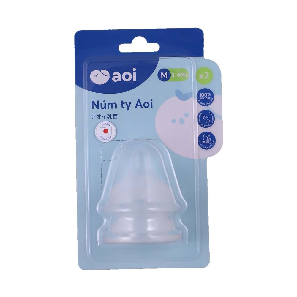 Inochi Aoi Nipple Wide Neck 2PCS M (3-6M+)