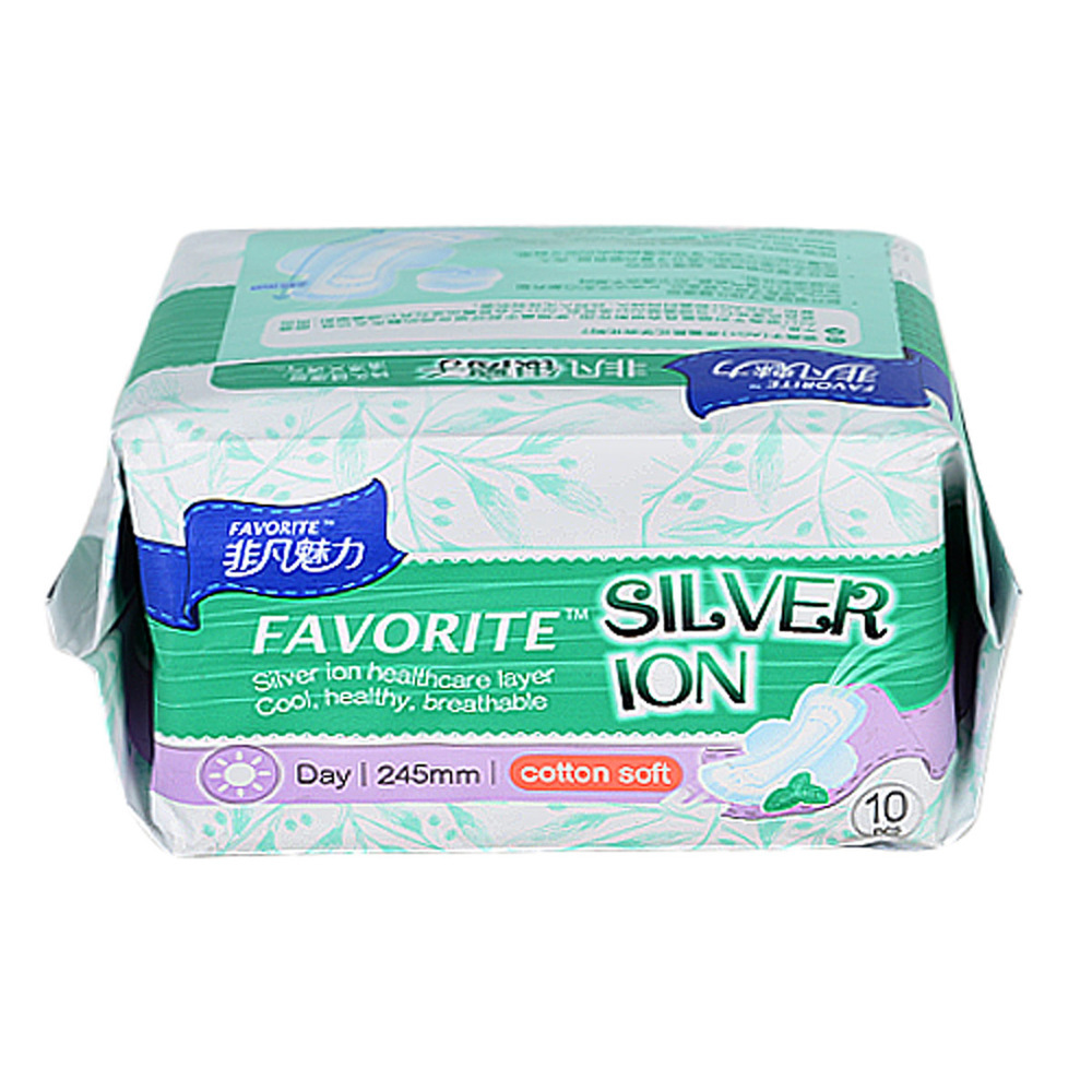 Favorite Sliver Ion Day Sanitary Napkin Pads 245MM 10PCS (GAR1210)