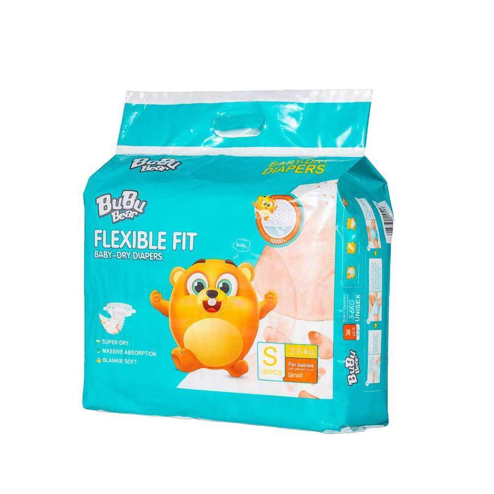 BuBu Bear Flexible Fit Baby-Dry Diapers Tape (Small) 36PCS