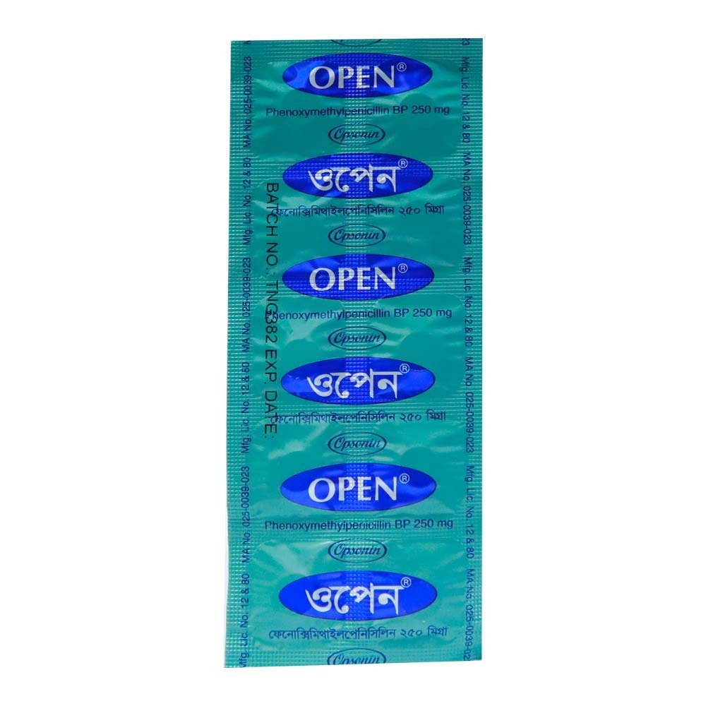 Open 250 Phenoxymethylpenicillin 250MG 10PCS