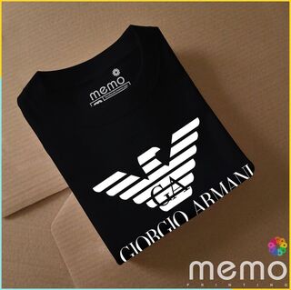 memo ygn GIORGIO ARMANI unisex Printing T-shirt DTF Quality sticker Printing-White (XXL)