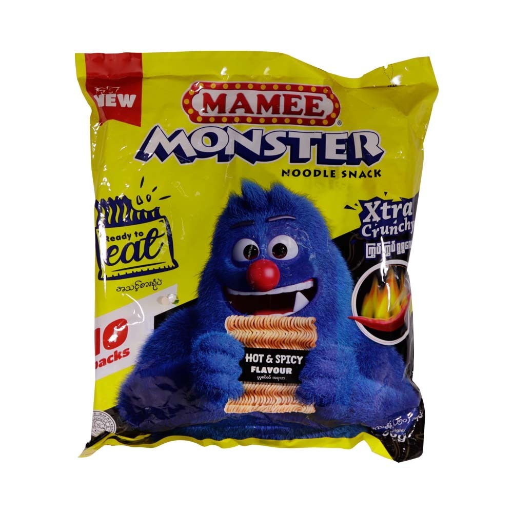 Mamee Monster Noodle Snack Hot & Spicy 25G x 10PCS