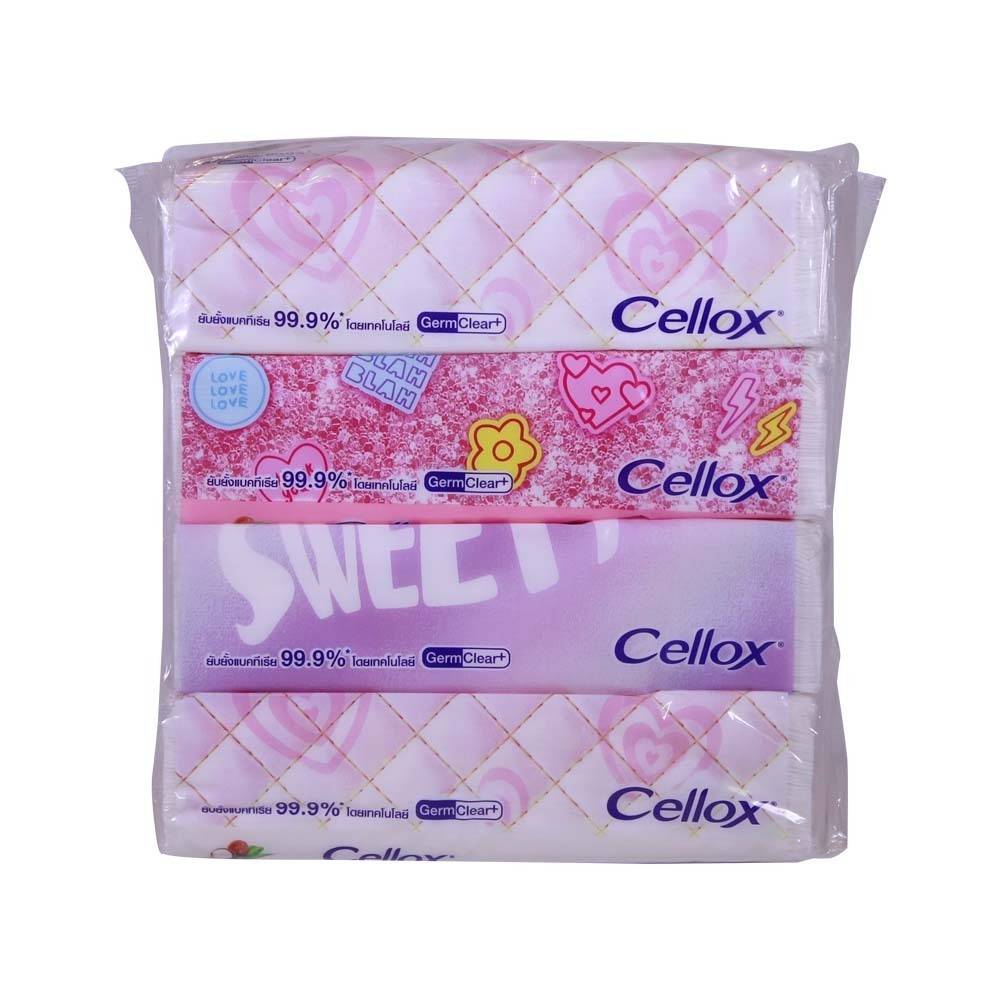 Cellox Facial Tissue  2Ply Pastel 110Sheets x 4