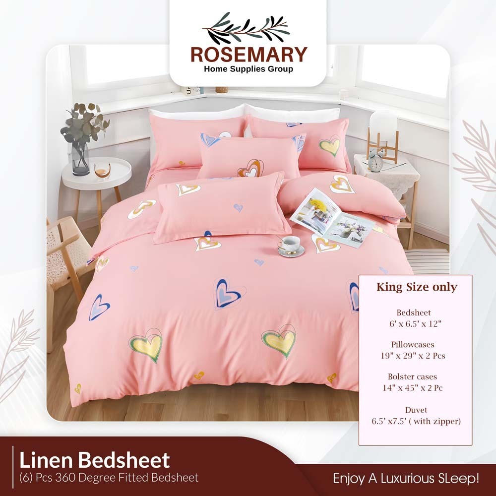 Rosemary Linen Bedsheet Set with Blanket RM-LN-BSD-7PCS-1001 (LN-04)
