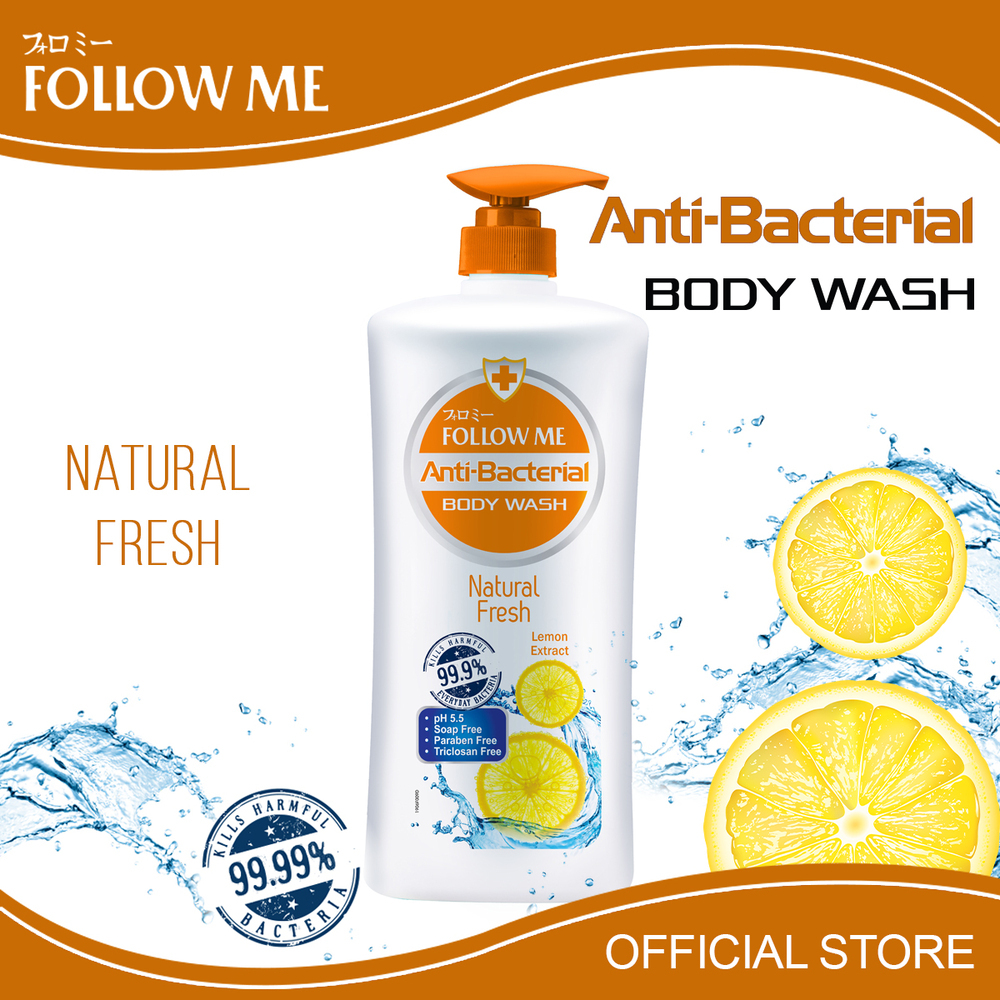 Follow Me Natural Fresh Anti-Bacterial Body Wash 1000ML (Lemon Extract)