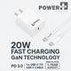Power Plus Type C-C Cable with GaN Charger White PPA320