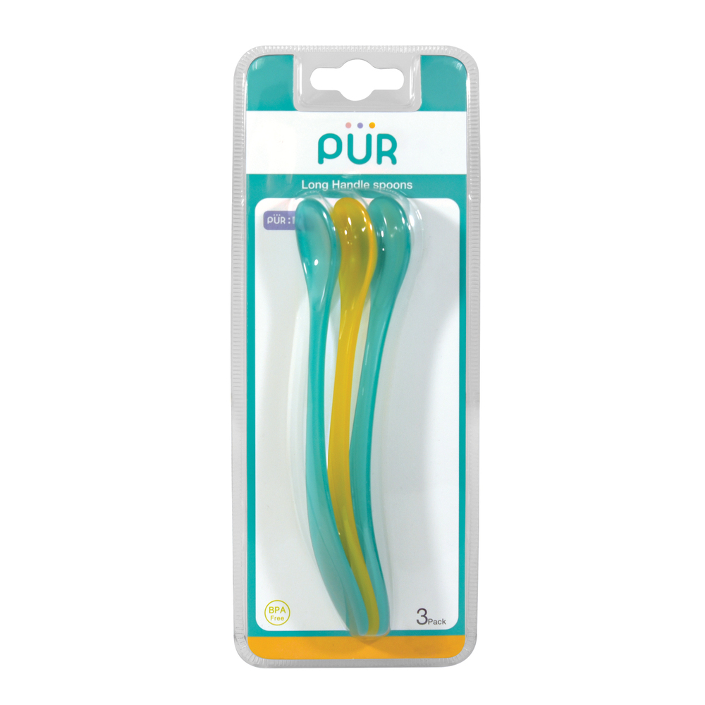 Pur Long Handle Spoons - 3Pk (5914) (Assorted Color: Green+Yellow Set/Pink+Puple Set )