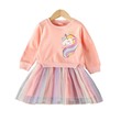Toddler Girl Sweet Faux-Two Unicorn Print Mesh Splice Dress 20521479
