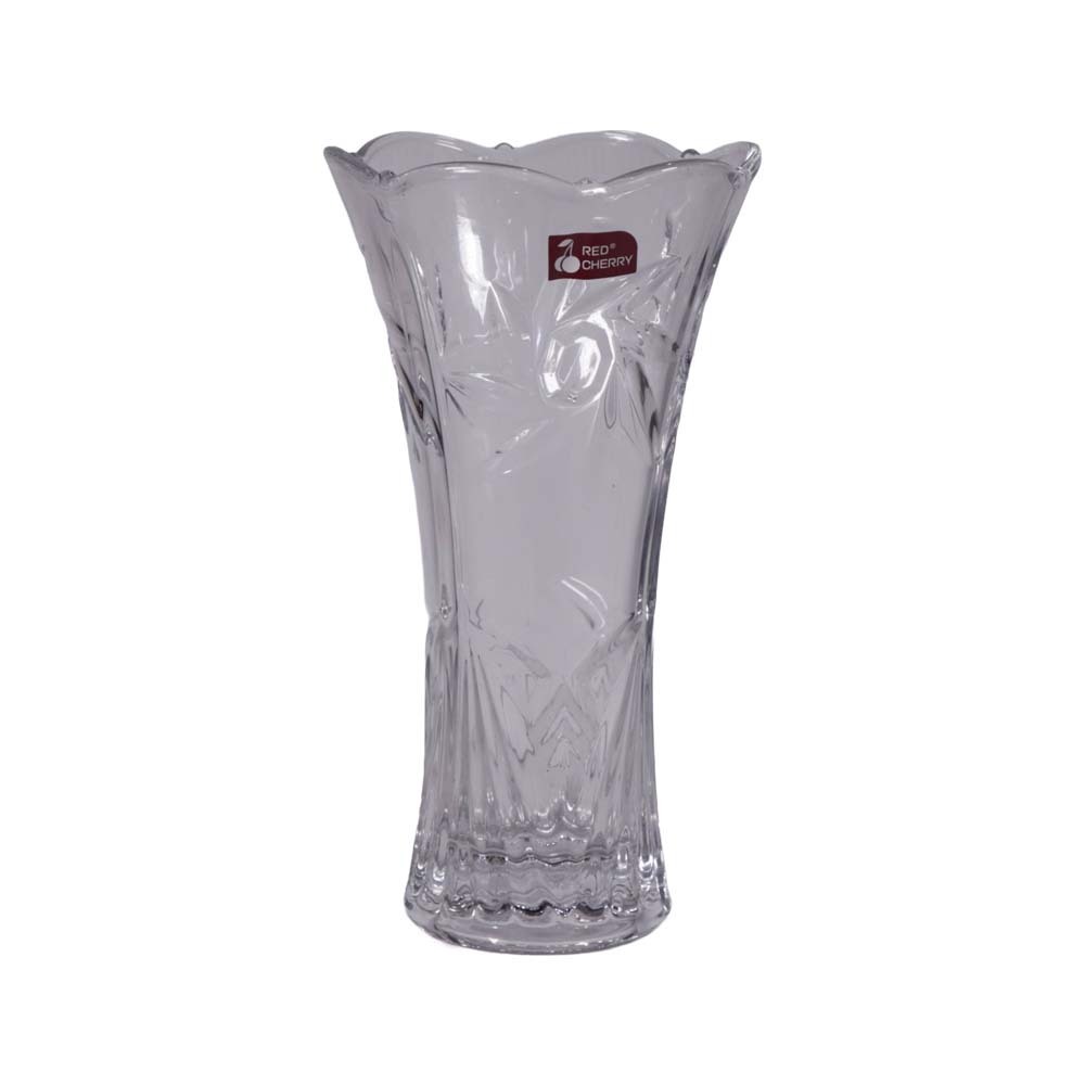Red Cherry Glass Flower Vase 9in No-HP14