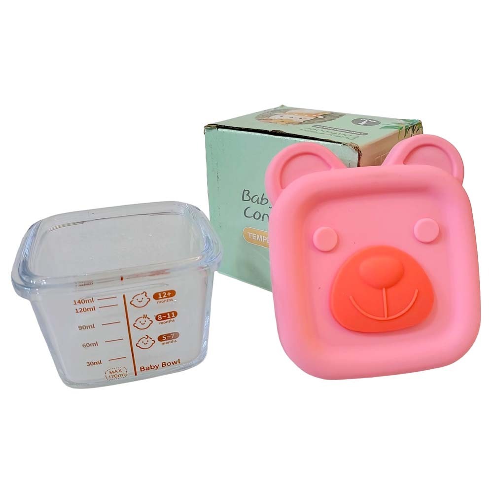 Baby Cele Food Container Glass Pink 10247
