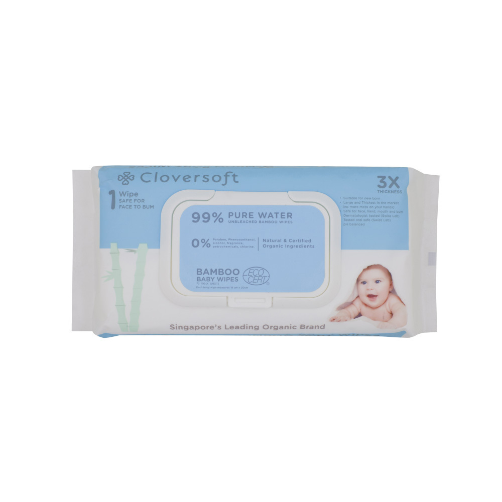Cloversoft 99% Pure Water Organic Baby Wipes 70PCS