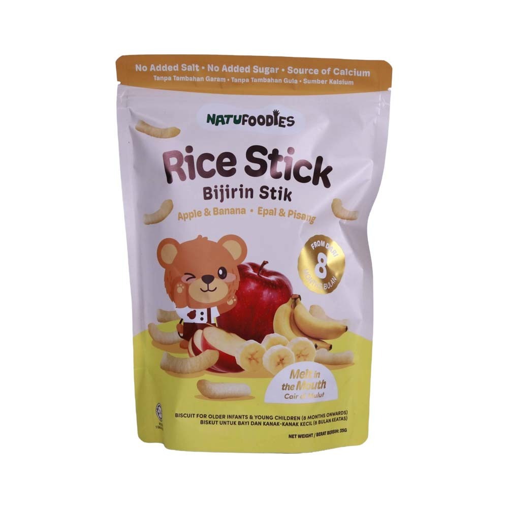 Natufoodies Rice Stick Apple & Banana 35G (8M+)