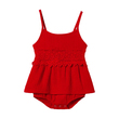 Valentine'S Day Family Matching Colorblock T-Shirt And Red Cotton Lace Trim Strap Dress Sets