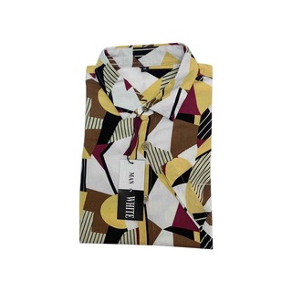 Man In White Premium ချည်အပျော့သားရှပ်အင်္ကျီလက်တို အဝါရောင် MIW-116 (M)