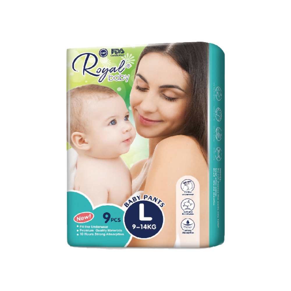 Royal Baby Diaper 9PCS - L Size (9-14KG)