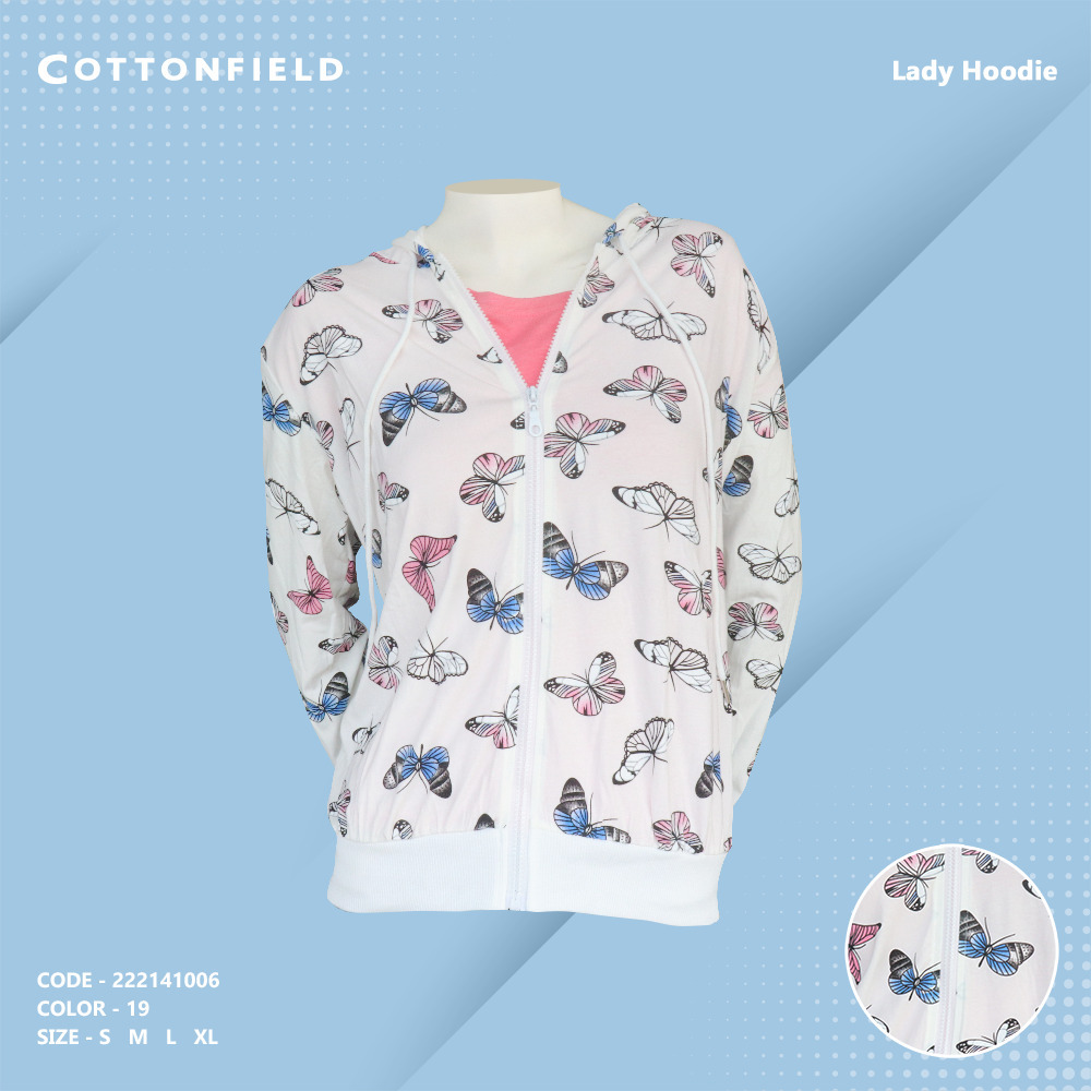 Cottonfield Women Hoodie with zip C19 (Medium)