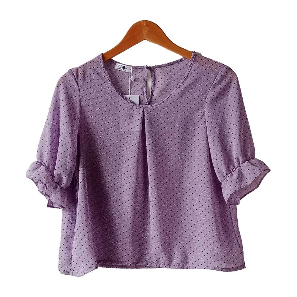 Kudos Spoty Chiffon Blouse Violet B-003-V Medium