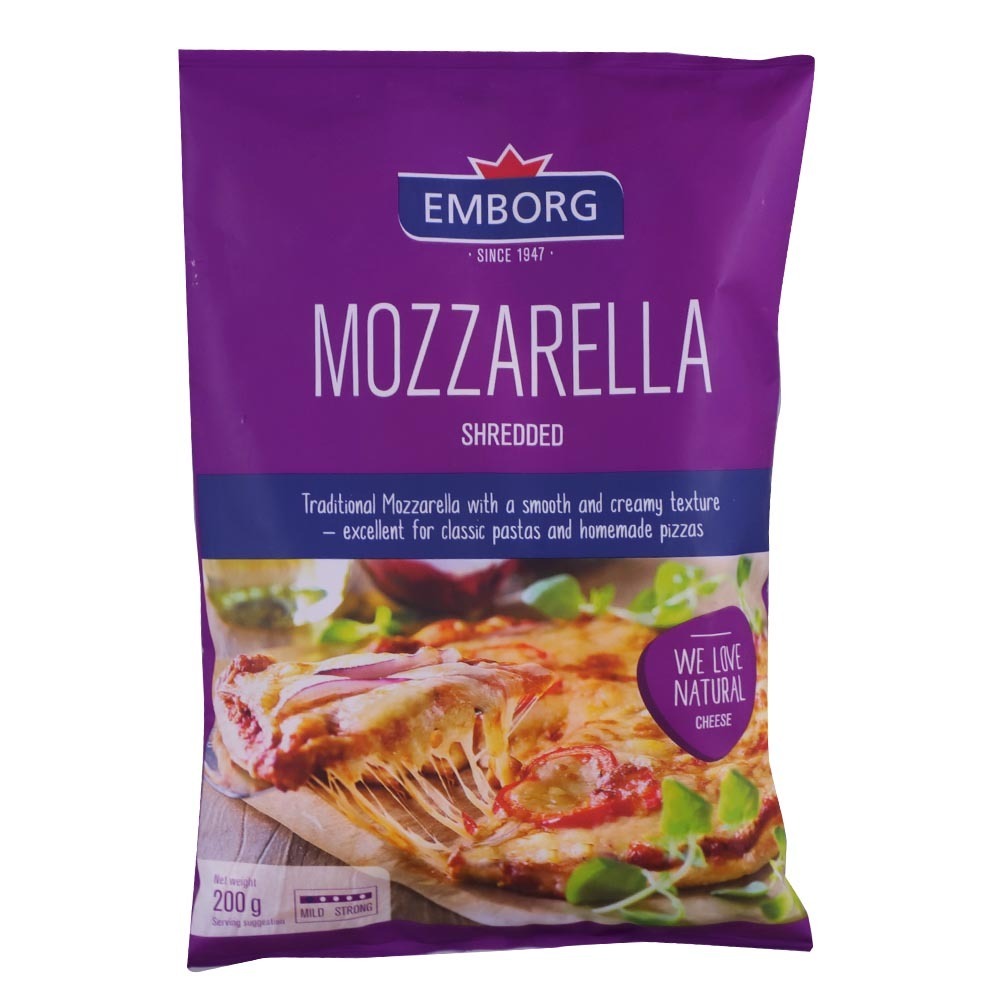 Emborg Mozzarella Cheese Shredded 200G