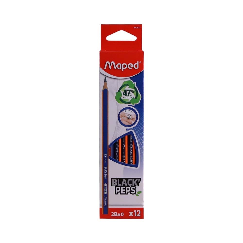 Maped Black Peps Pencil 12PCS 2B 850822