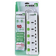 Power Plus 5 Way Socket (5Switch+3Meter) White+Green PP500I3M