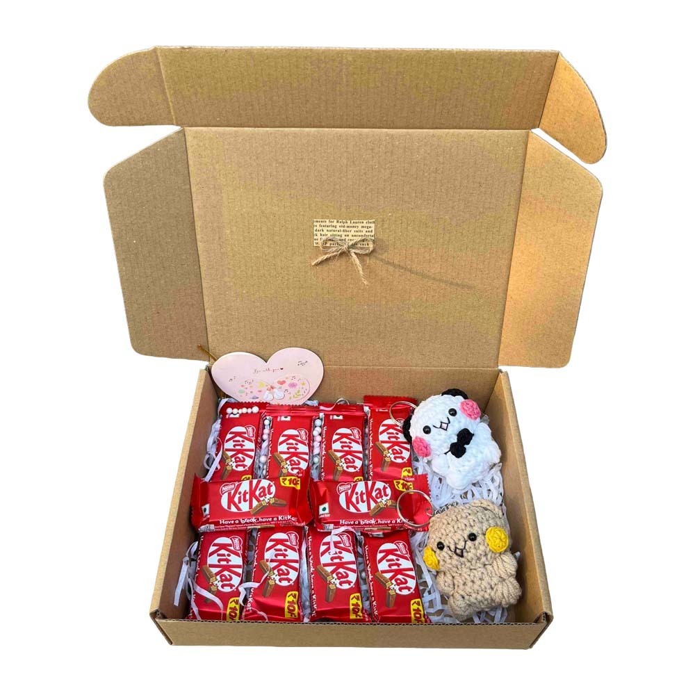Bubu Dudu Crochet Keychain & KitKat Chocolate 10PCS Box