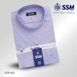 Madarin Collar Shirt Short Sleeve Over (Purplish Blue) SSM-O-P-S-060