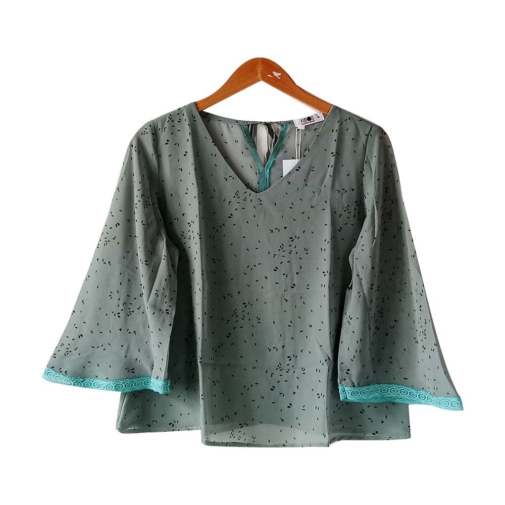 Kudos Chiffon Woman Blouse B-006 Teal Small