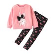Toddler Girl Cute Rabbit Print Bowknot Design Sweatshirt And Floral Print Leggings Set 2PCS 20532299