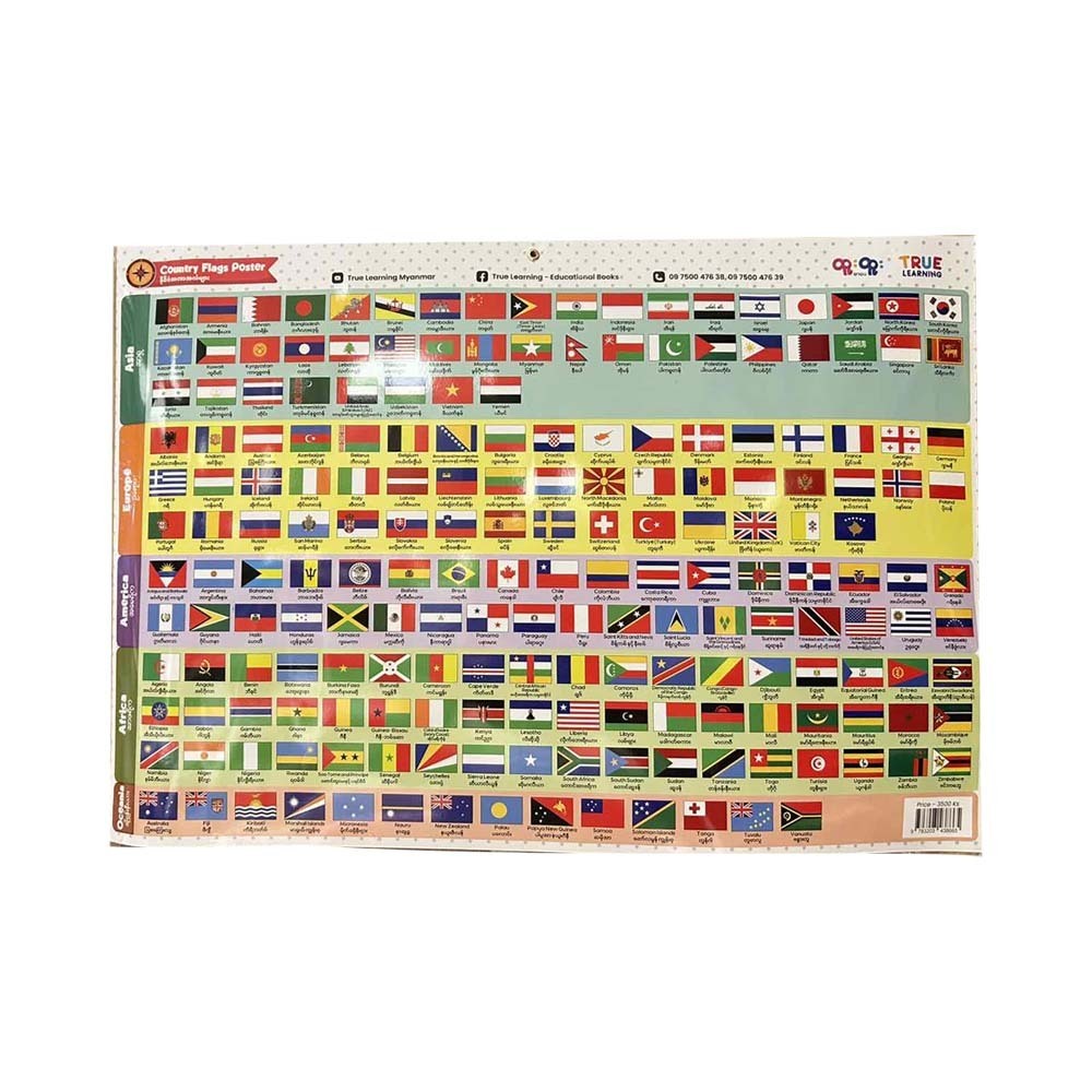နိုင်ငံတကာအလံများCountry Flag Poster-True Learning