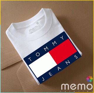 memo ygn Tommy Jeans unisex Printing T-shirt DTF Quality sticker Printing-Red (XL)