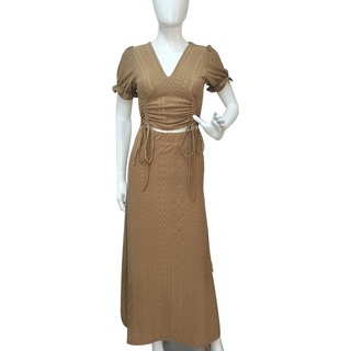 TS Dress Collection Crop Top String and Long Skirt Black Medium