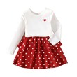 Kid Girl Heart Embroidered White Tee And Polka Dots Layered Skirt Set 2PCS 20511887