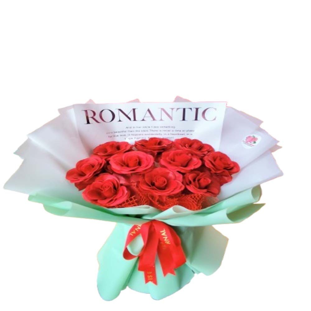 Floral District Red Artificial Roses Bouquet