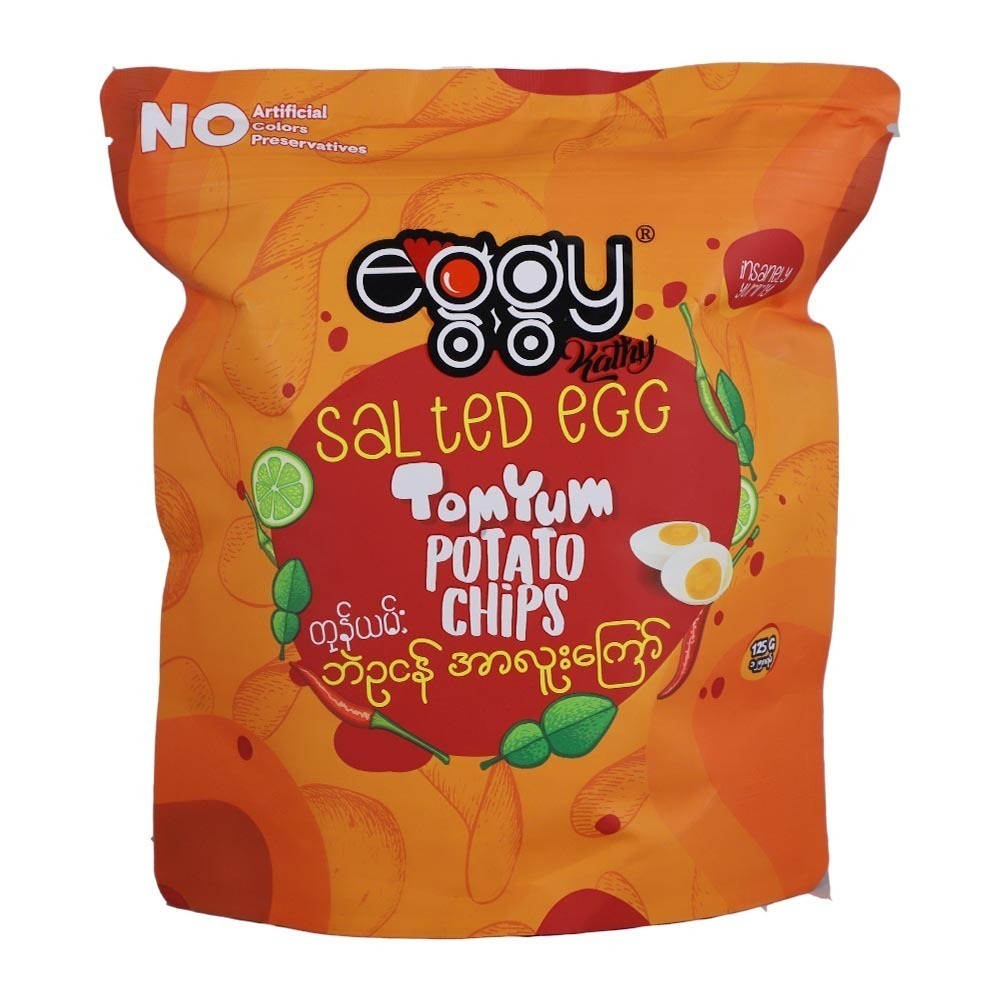 Eggy Fried Potato Chips Salted Egg Tom Yum 125G