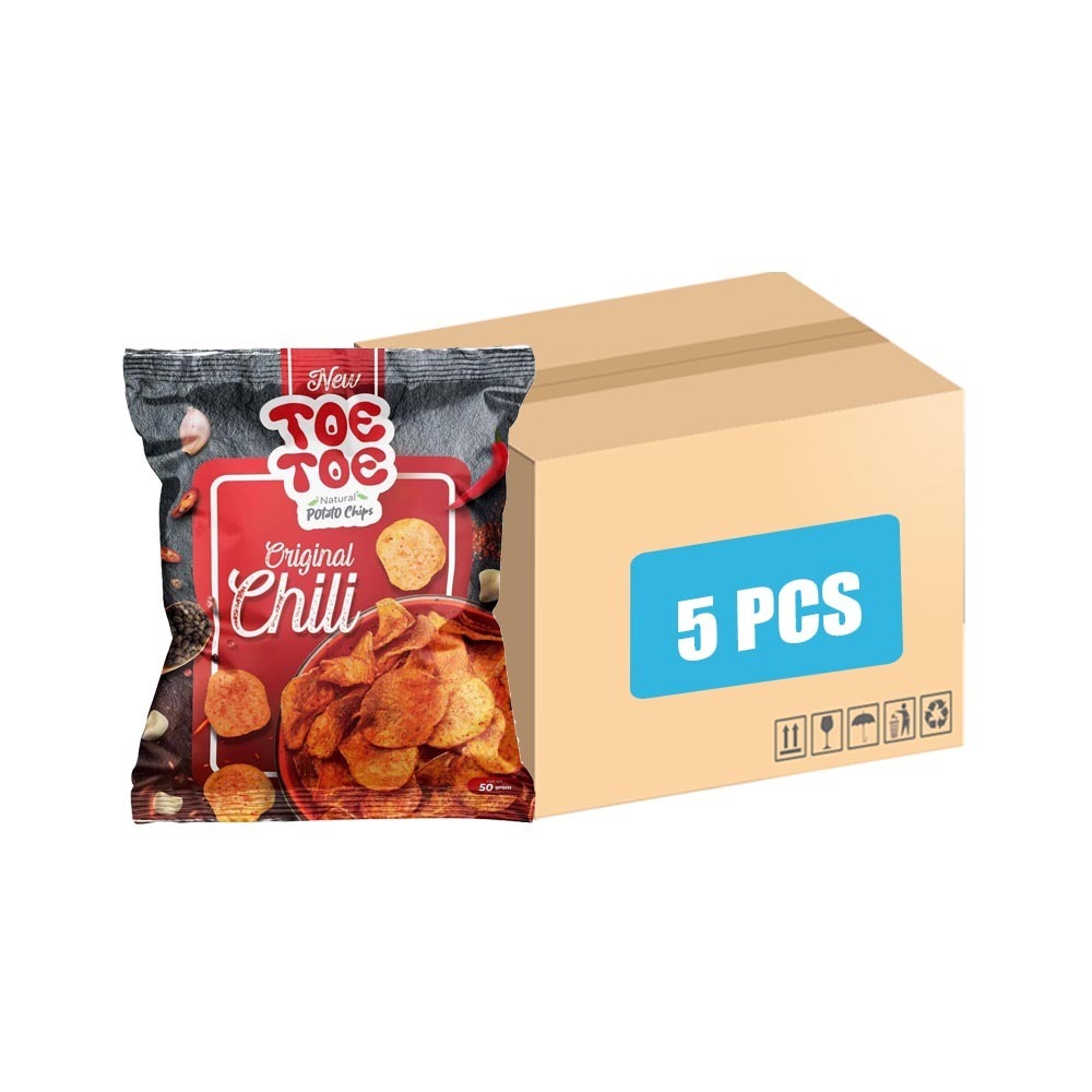 Toe Toe Potato Chips Original Chili Flavored Red (5PCS x 50G )