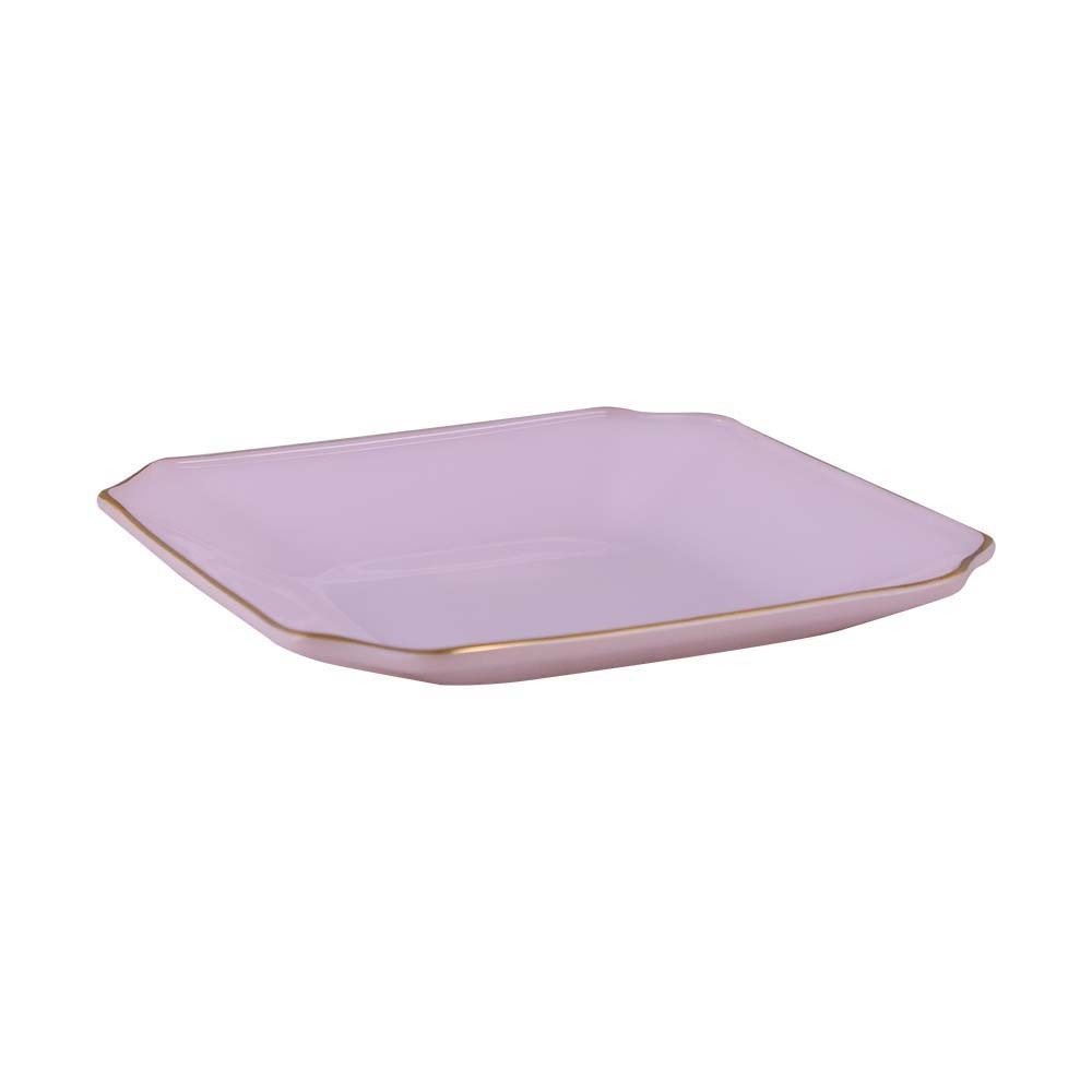 Mp Pink Gold Line Square Dessert Plate 7.25INCP440