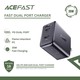 Acefast A51 Pd 35W Gan (USB-C+USB-C) Dual Port Charger Black